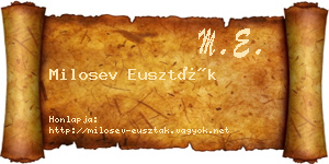 Milosev Euszták névjegykártya